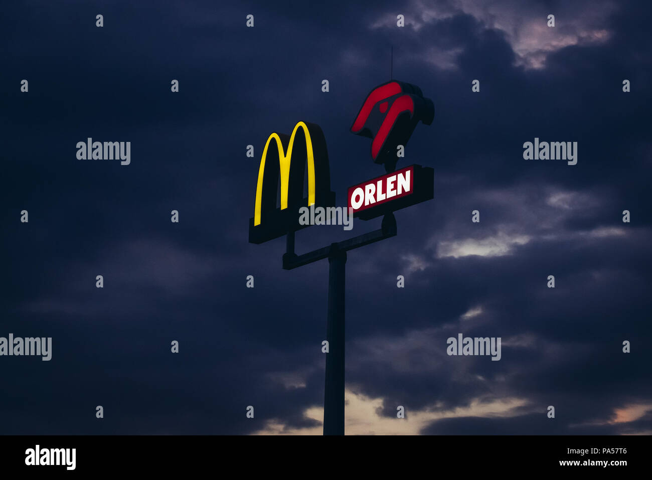 McDonald's and PKN Olren sign in Poland Stock Photo