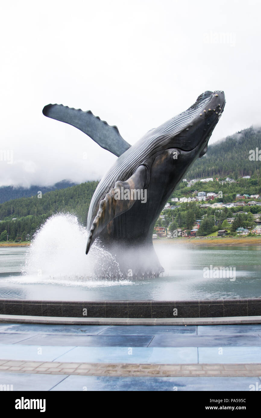 Whale statue in Juneau Alaska Stock Photo - Alamy