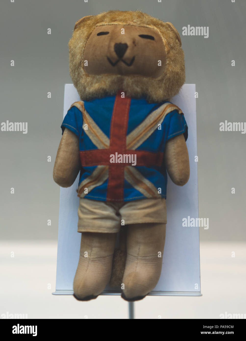 July 7, 2018, Moscow, Russia Official mascot FIFA World Cup 1966 in England a lion Willie. Stock Photo