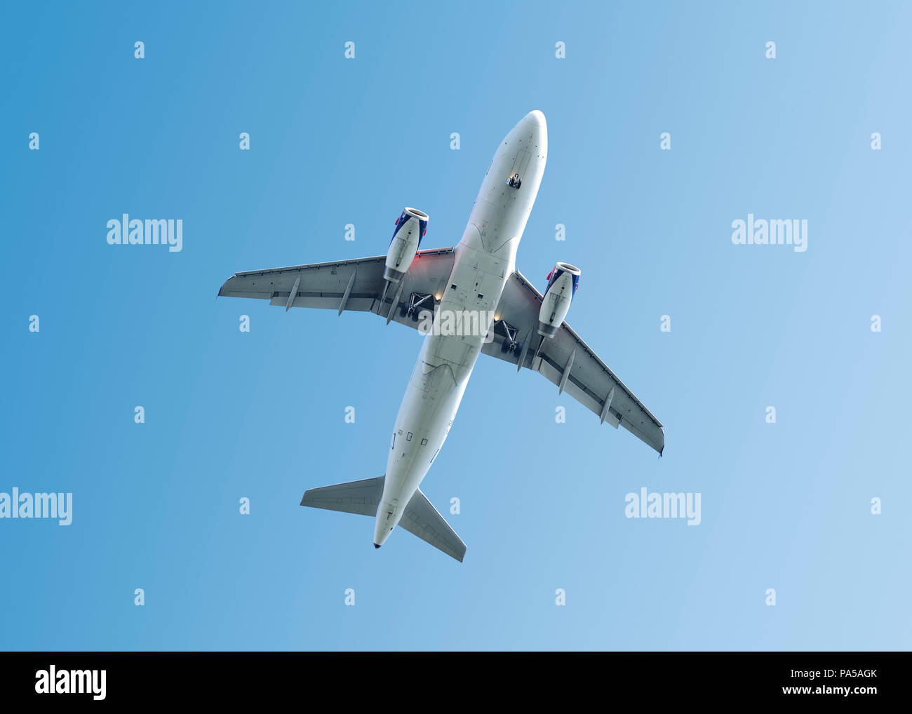 Airplane, Low Angle, UK Stock Photo