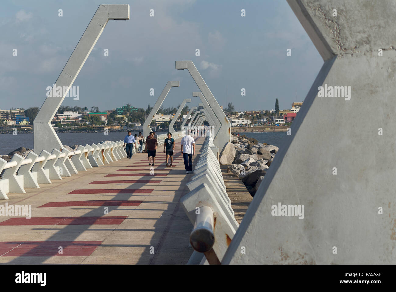 COATZACOALCOS, VERACRUZ/MEXICO JULY 18, 2018 People walking along