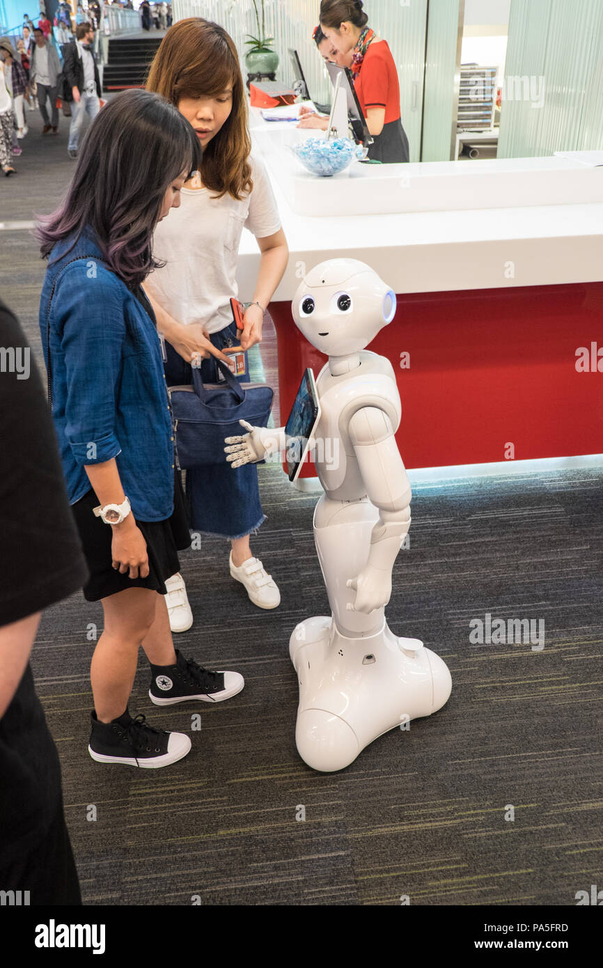 Pepper,Robot,AI,at,International,TPE,Taiyuan Airport,Taiyuan,Airport,Taipei,Taiwan,China,Chinese,Republic of China,ROC,Asia,Asian, Stock Photo