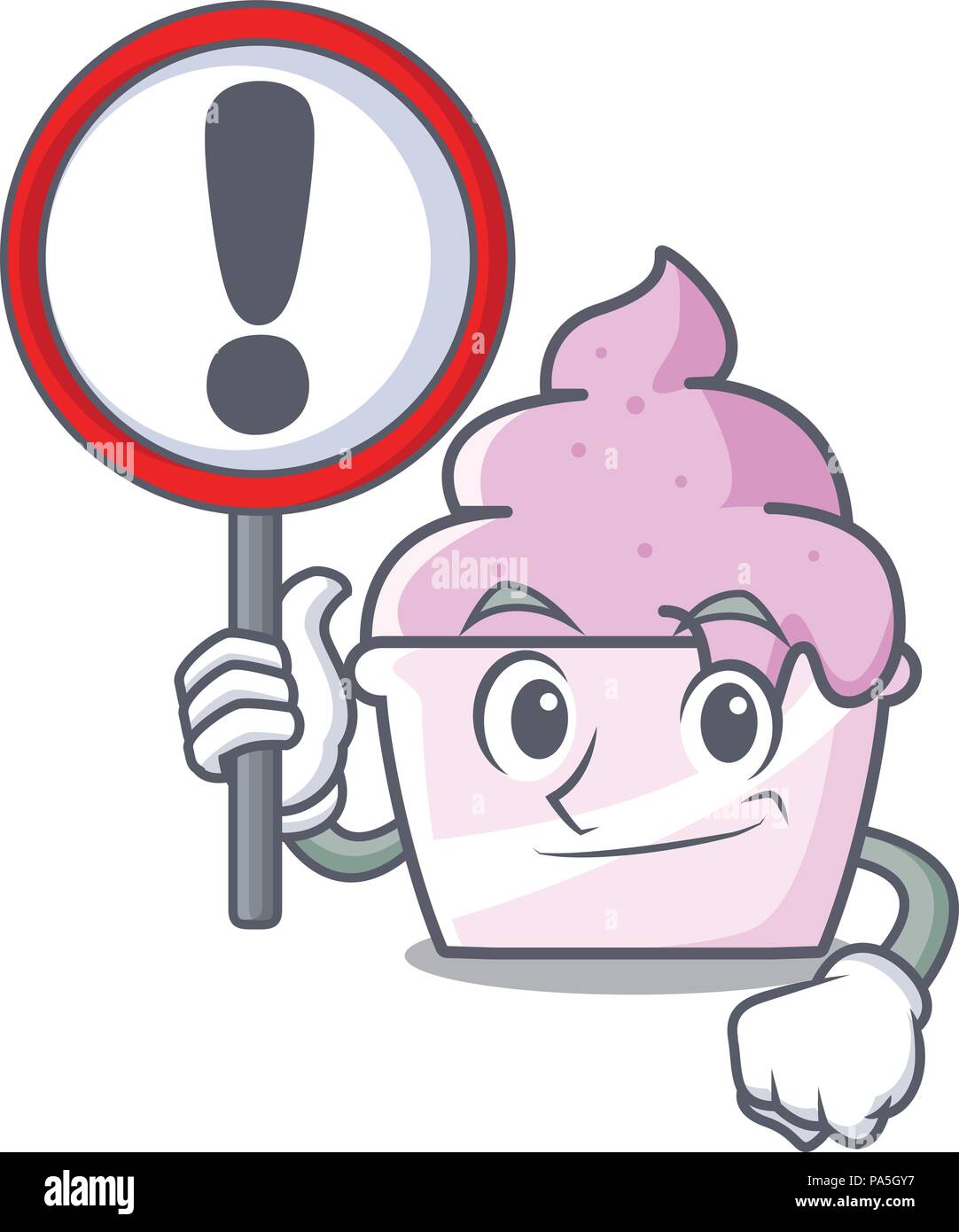 With sign ice cream paper cup character cartoon vector illustration ...