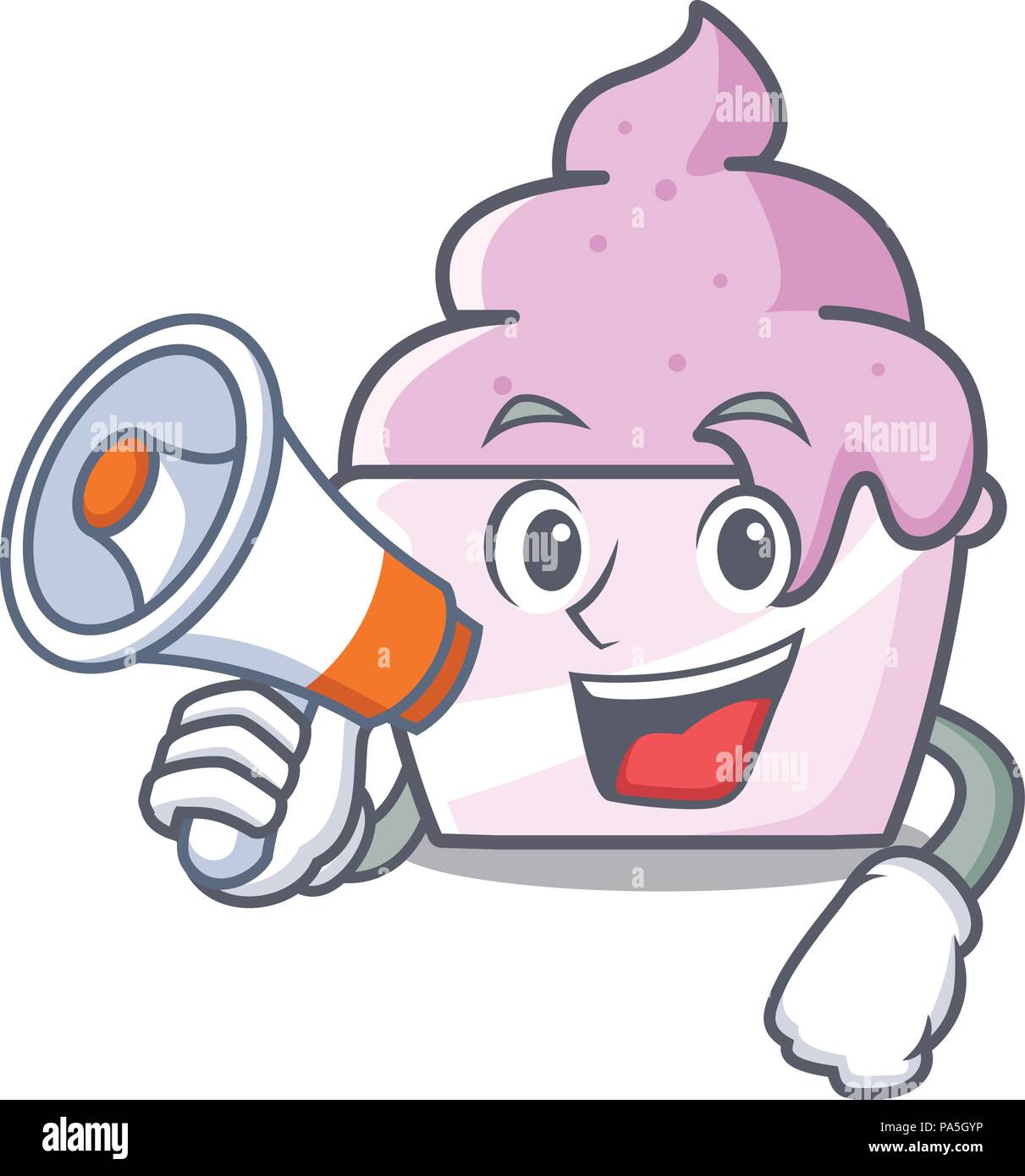With megaphone ice cream paper cup character cartoon vector ...