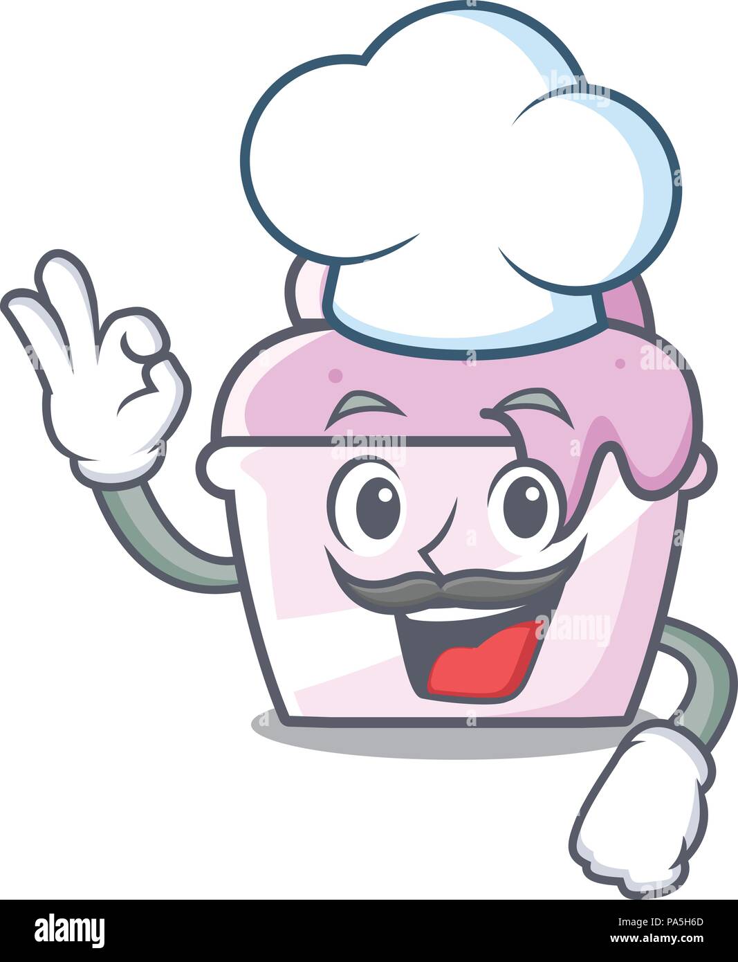 Chef ice cream paper cup character cartoon vector illustration Stock ...