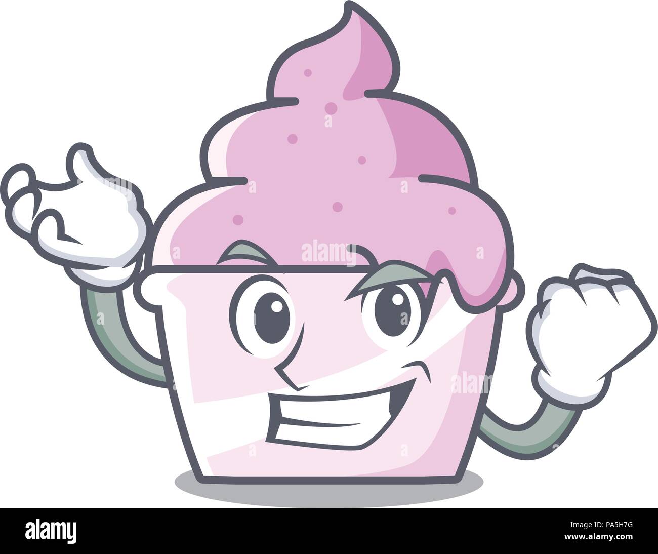 Successful ice cream paper cup character cartoon vector illustration ...