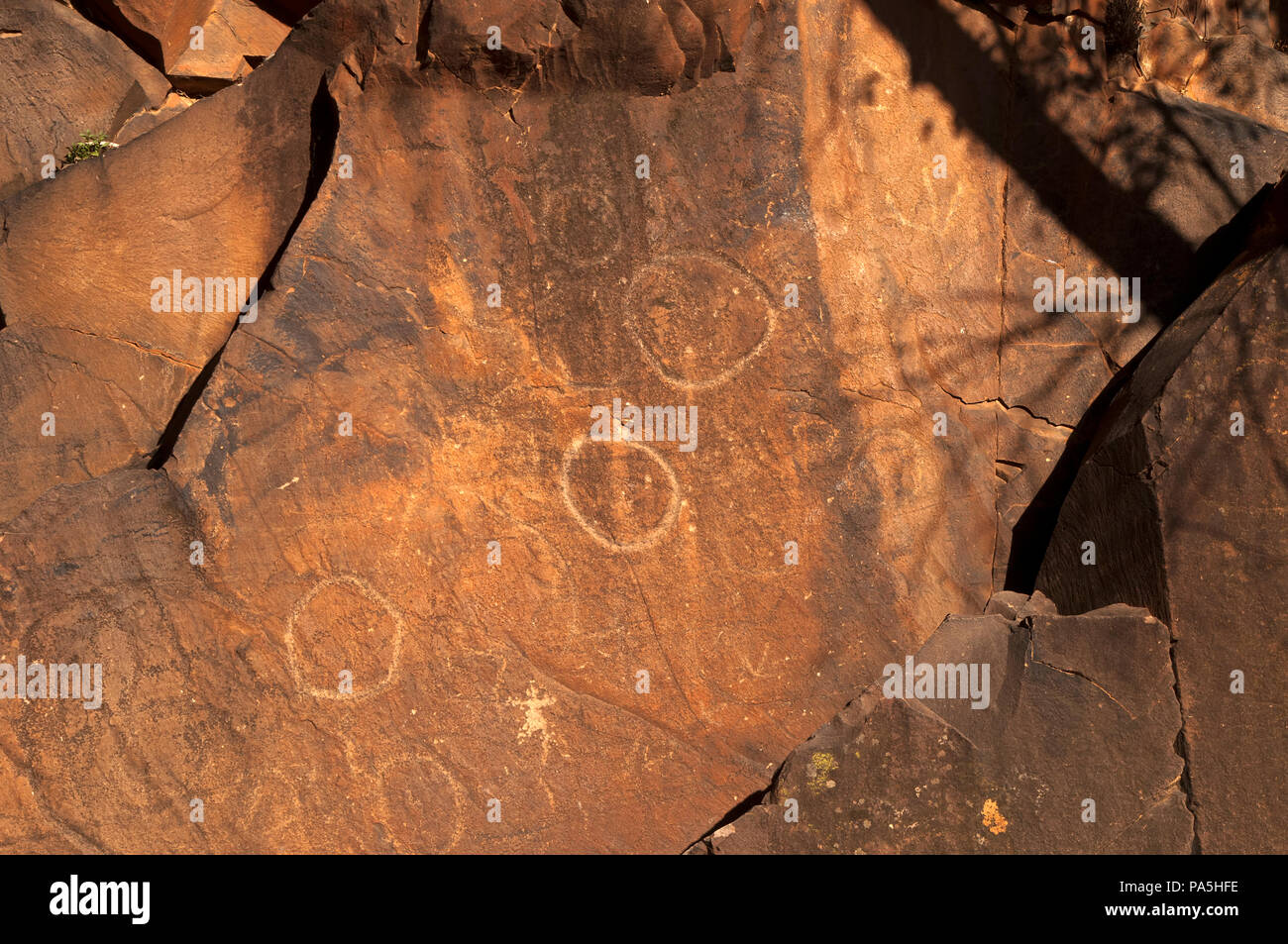 Sacred Canyon South Australia, view of aboriginal etchings on canyon walls Stock Photo