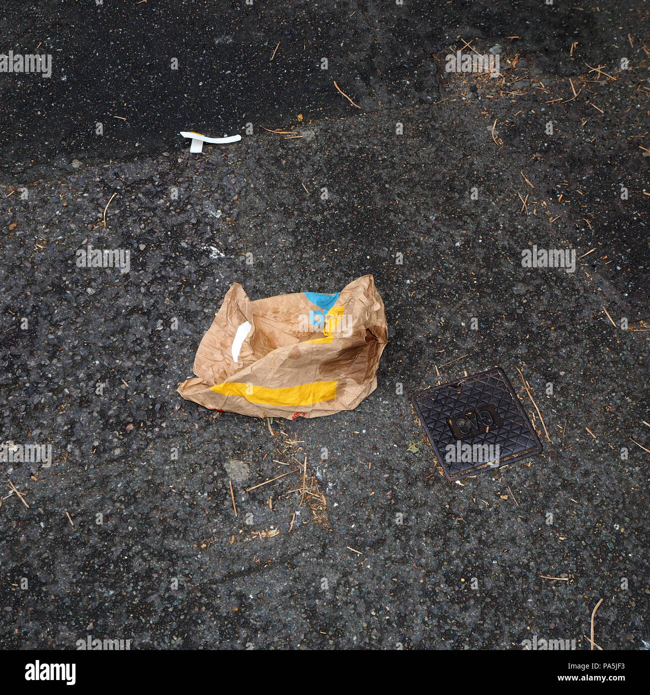 Rubbish and litter left in street Stock Photo Alamy