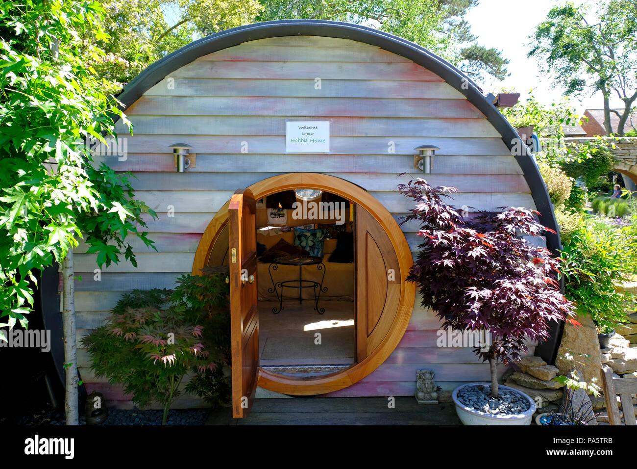 Hobbit House garden summerhouse exterior Stock Photo