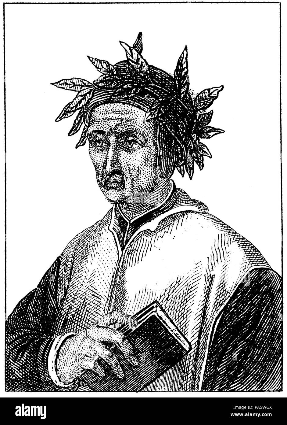 Dante Alighieri (1265-1321), poeta italiano. Grabado de 1840. Stock Photo
