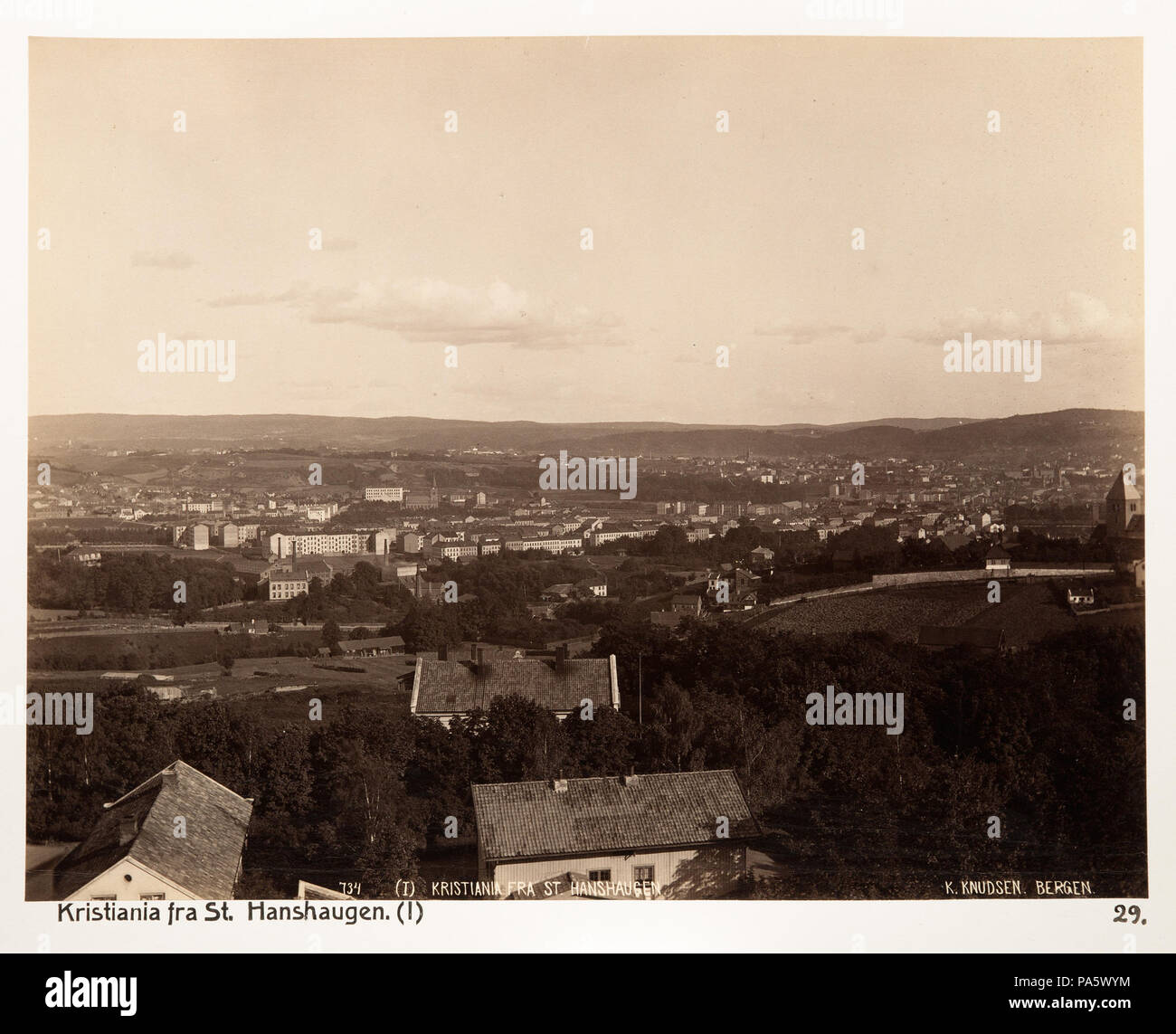 Inv.nr:LXVI:I.29. 93 Fotografi över Oslo, taget från St. Hanshaugen - Hallwylska museet - 104134 Stock Photo