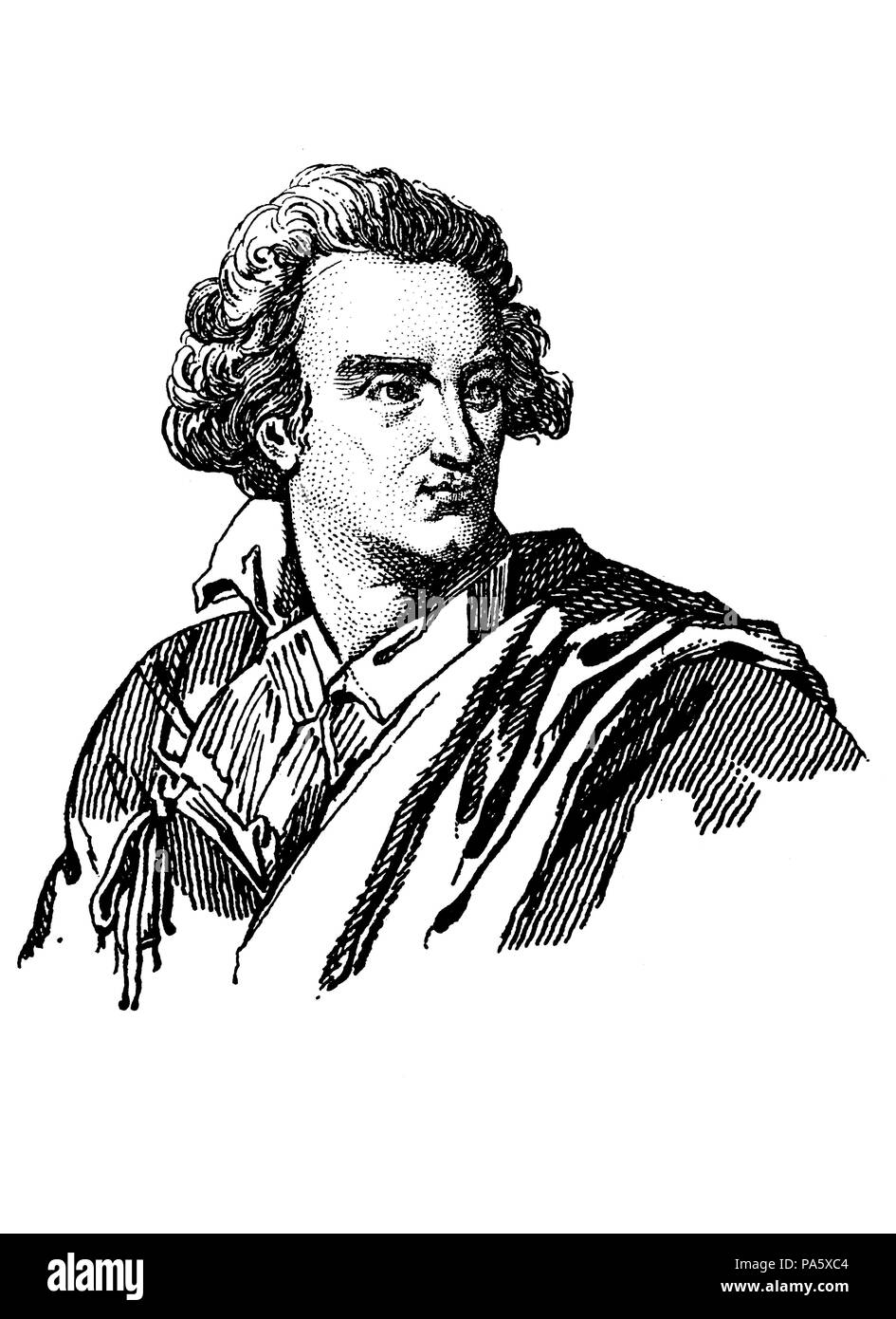 Vittorio Alfieri (1749-1803), dramaturgo, poeta y escritor italiano. Grabado de 1840. Stock Photo