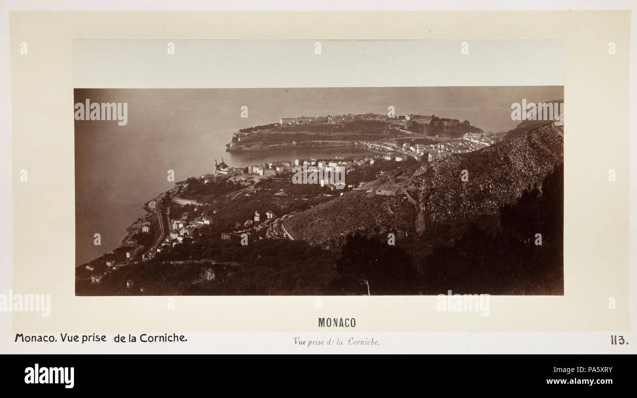 Monaco Vue Générale Photochrom Vintage Authentique Vers 1889 18x23cm