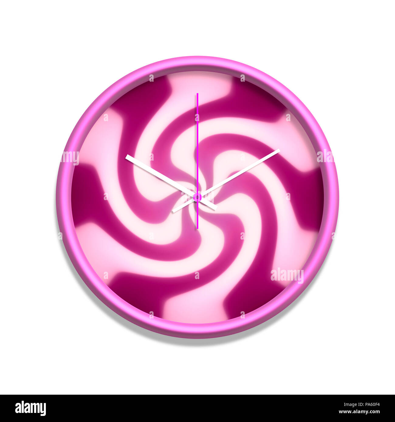 An illustration of a big pink clock Stock Photo