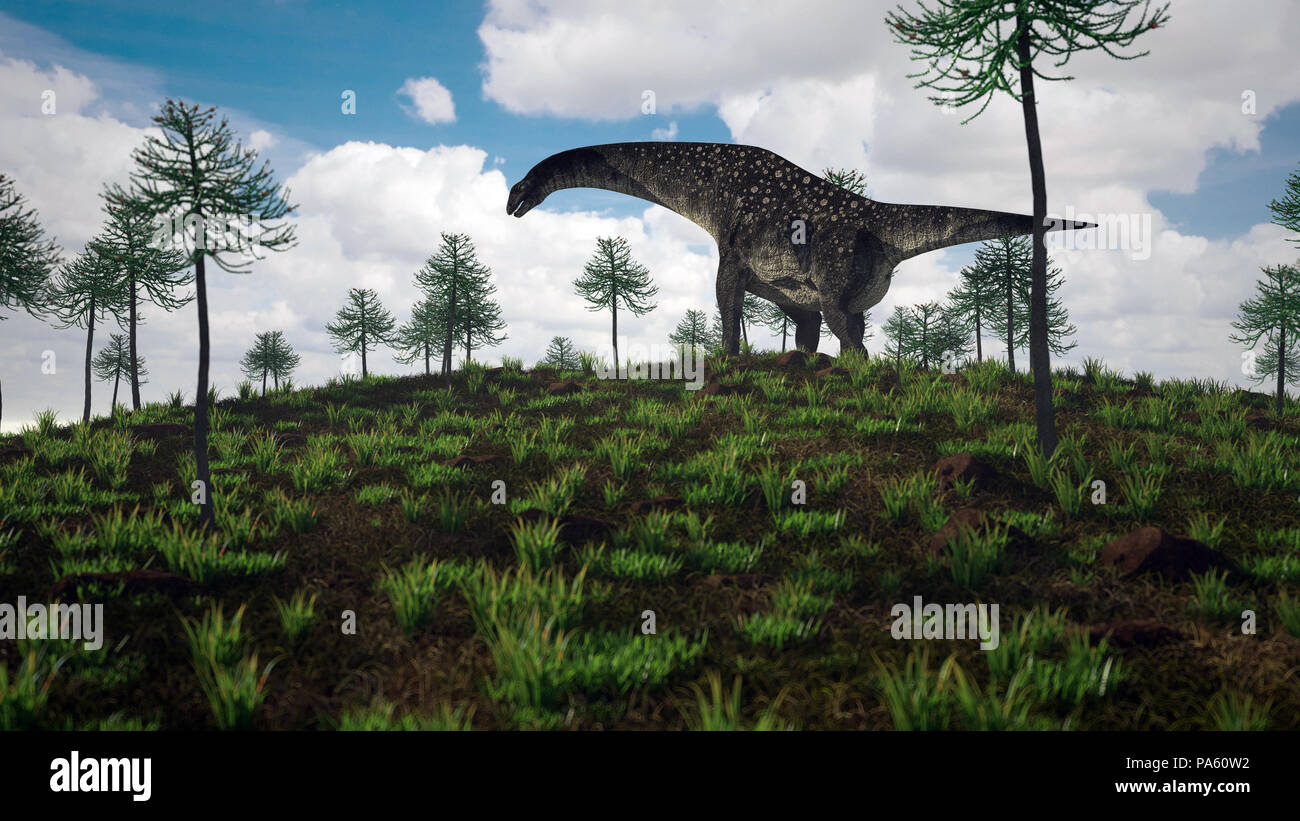 3d rendering of the titanosaurus Stock Photo