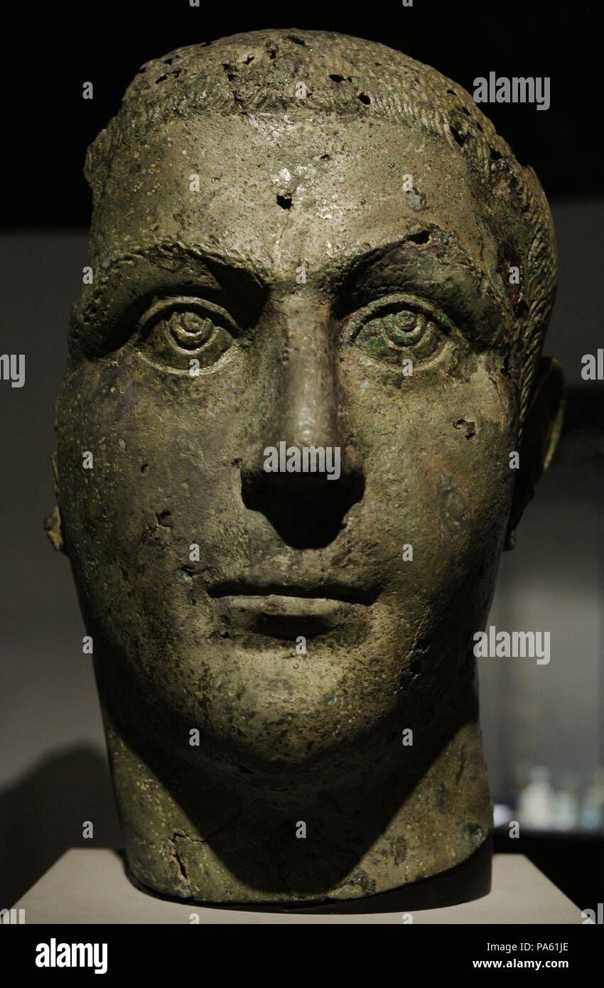 Gordian III (225-244). Roman Emperor. Bust in bronze probably of Gordian III. Roman-Germanic Museum. Cologne. Germany. Stock Photo