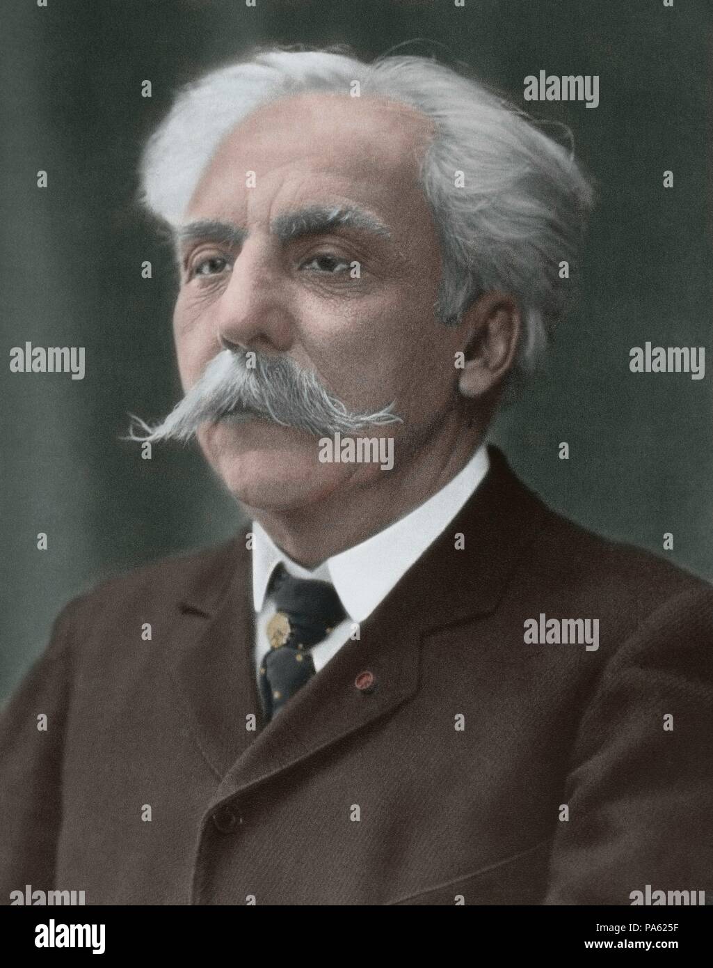 Gabriel Faure(1845-1924). French composer, pianist and organist. Portrait. Photography. Colored. Stock Photo