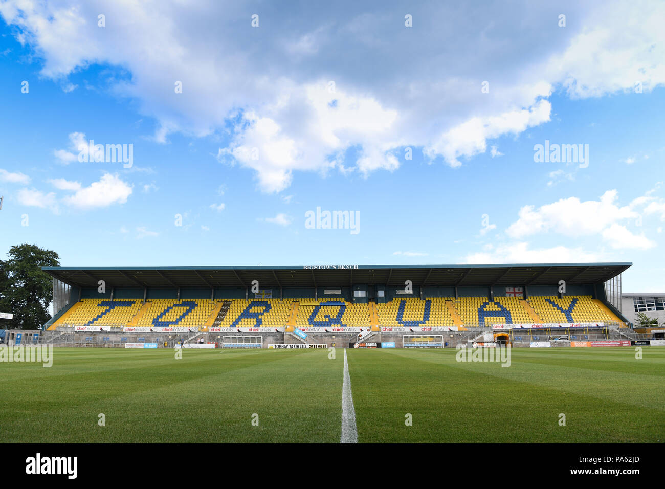 A general view of Plainmoor, Torquay. Stock Photo