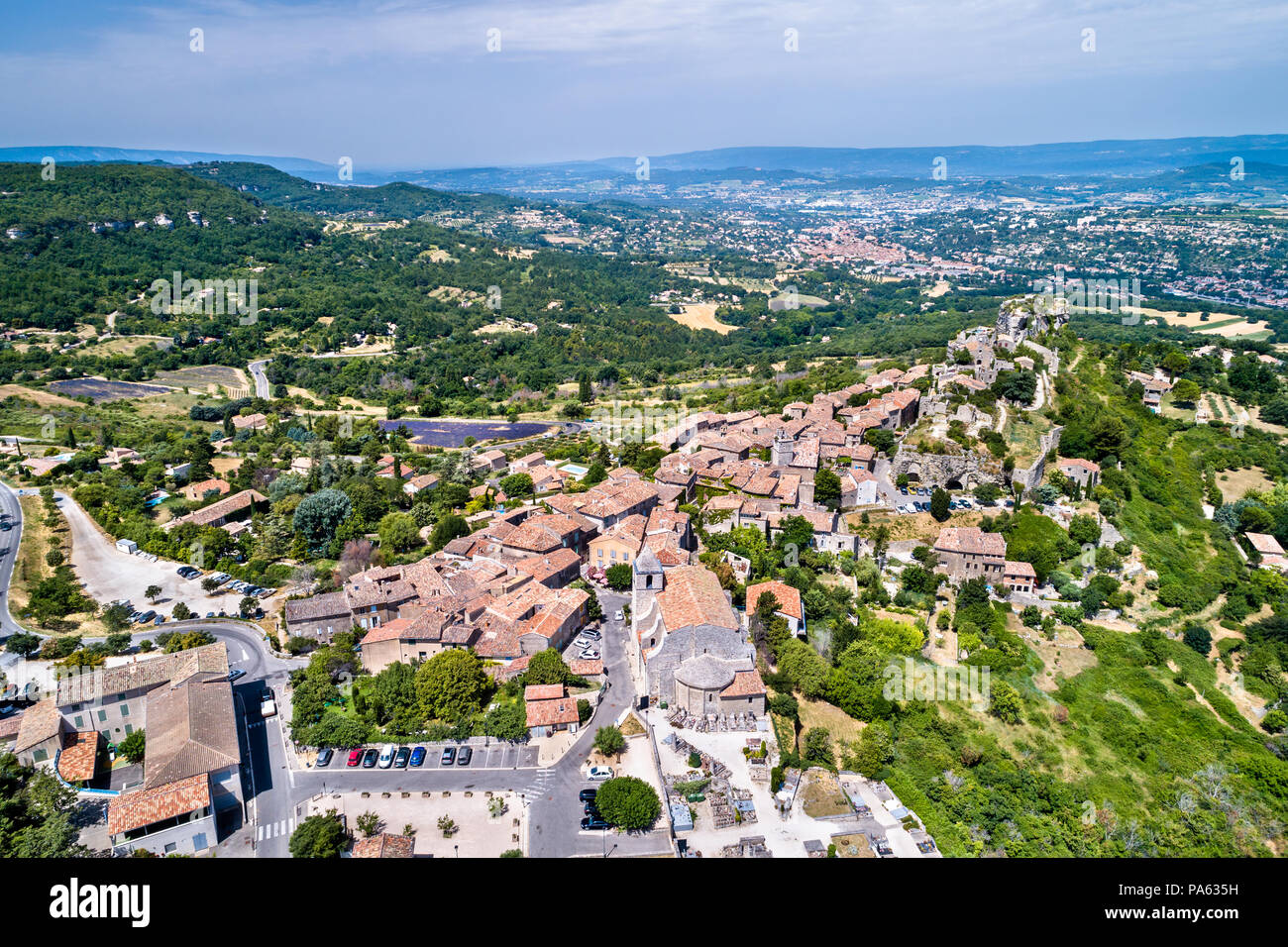 Aerial view of Saignon village in Provence France Stock Photo Alamy