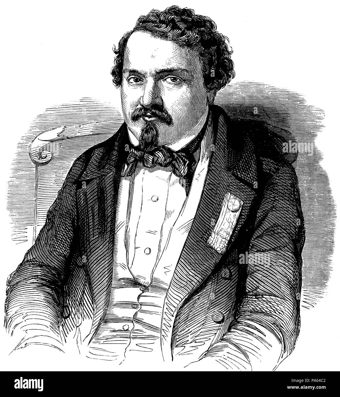 Marc Caussidiere (1808-1861), político del movimiento republicano francés. Stock Photo