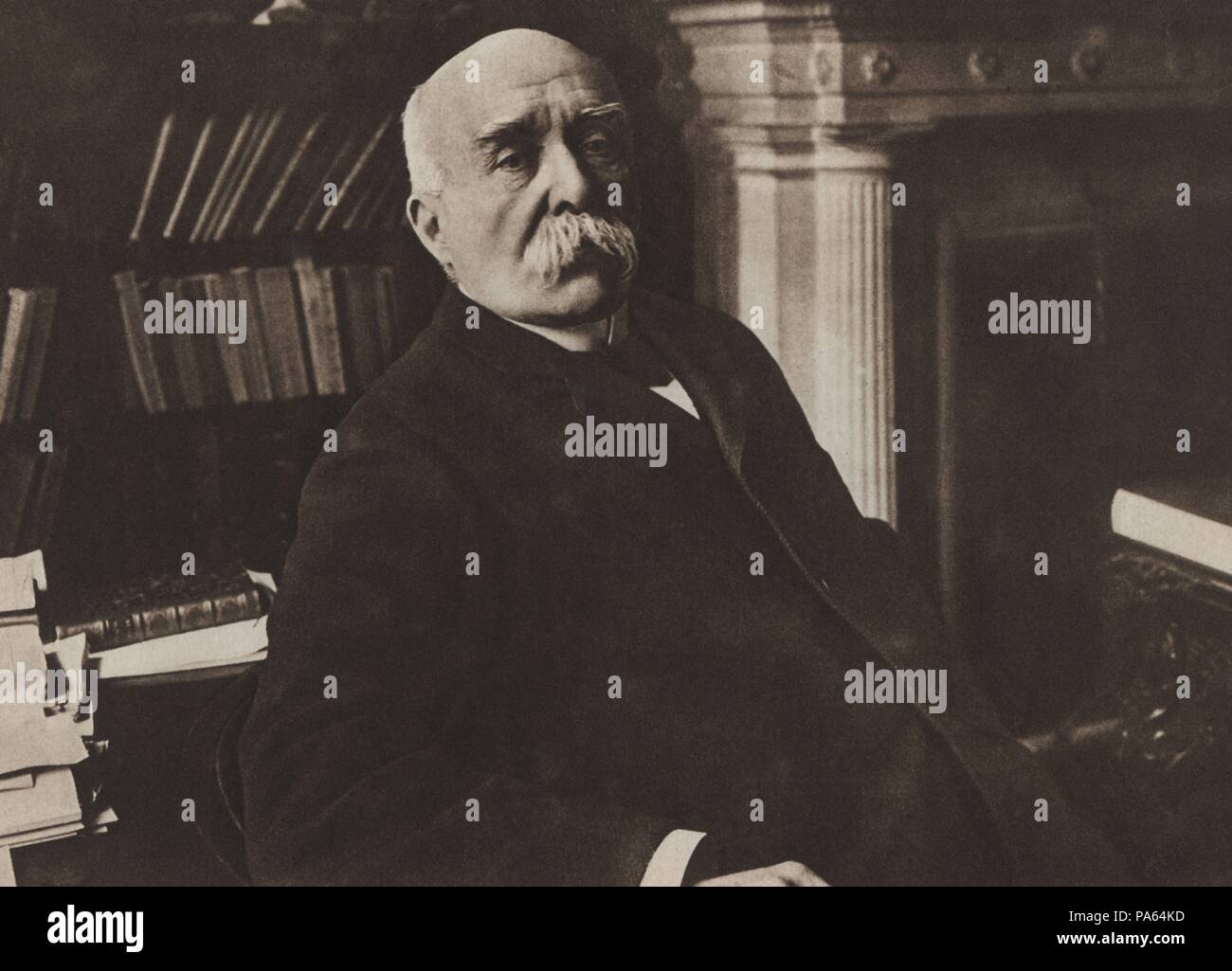 Primera guerra mundial (1914-1918). Clemenceau, Georges Benjamin (1841-1929), político y militar francés. Grabado de 1916. Stock Photo