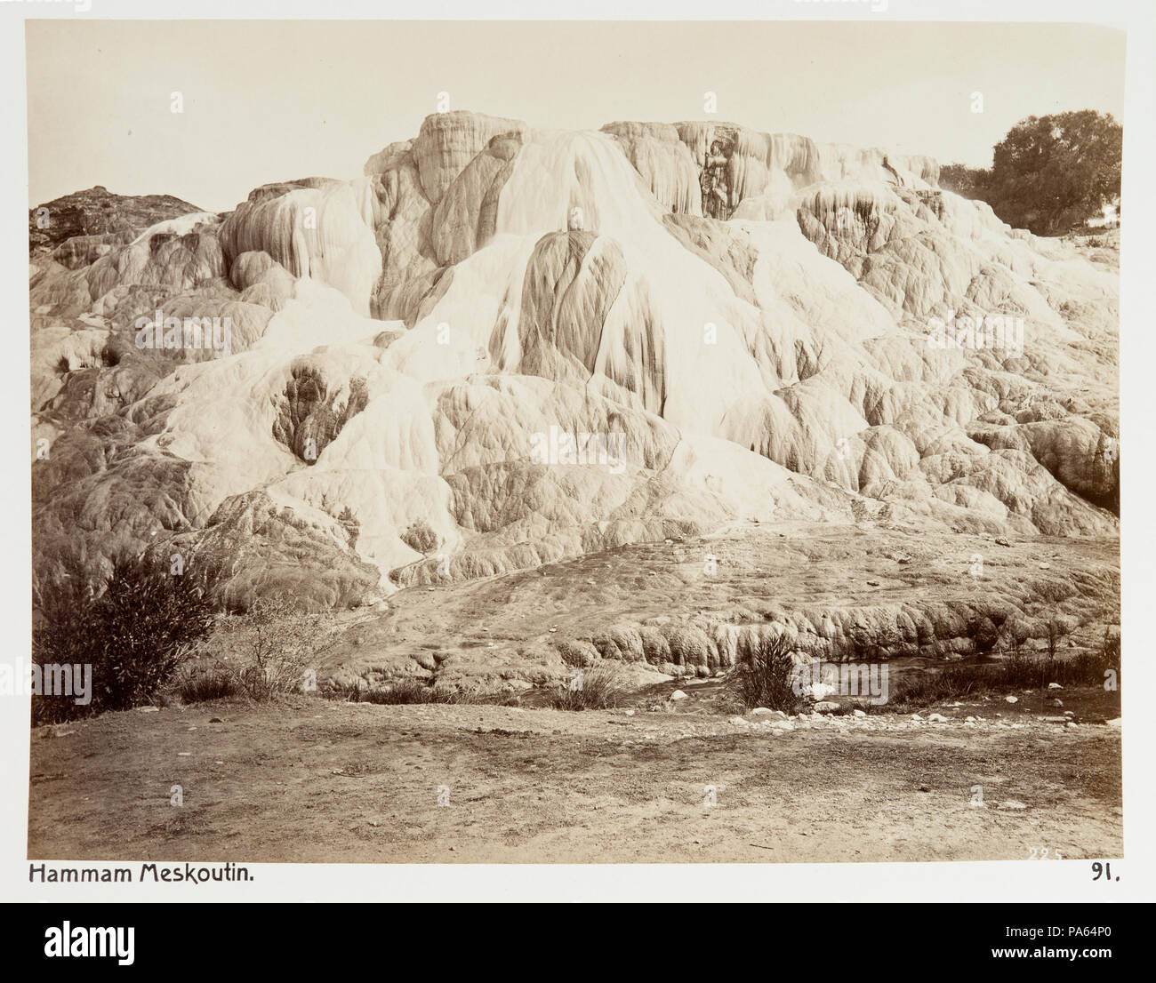 Inv.nr: LXVI:K.H.91. 110 Hammam Meskoutin. Det förstenade vattenfallet, Tunisien, 1800-tal - Hallwylska museet - 107955 Stock Photo