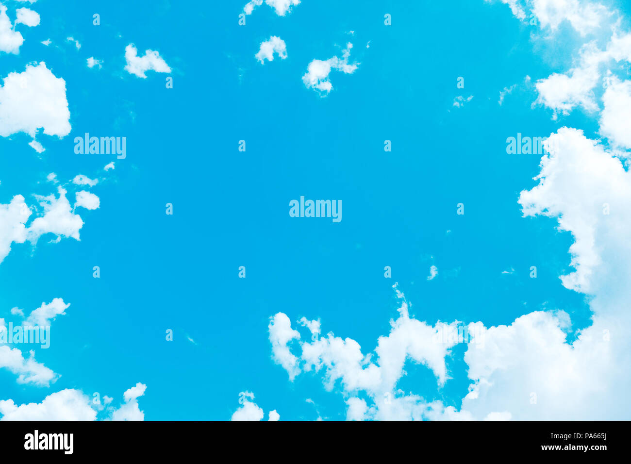 A photography of a blue summer sky with bright white clouds Stock Photo ...