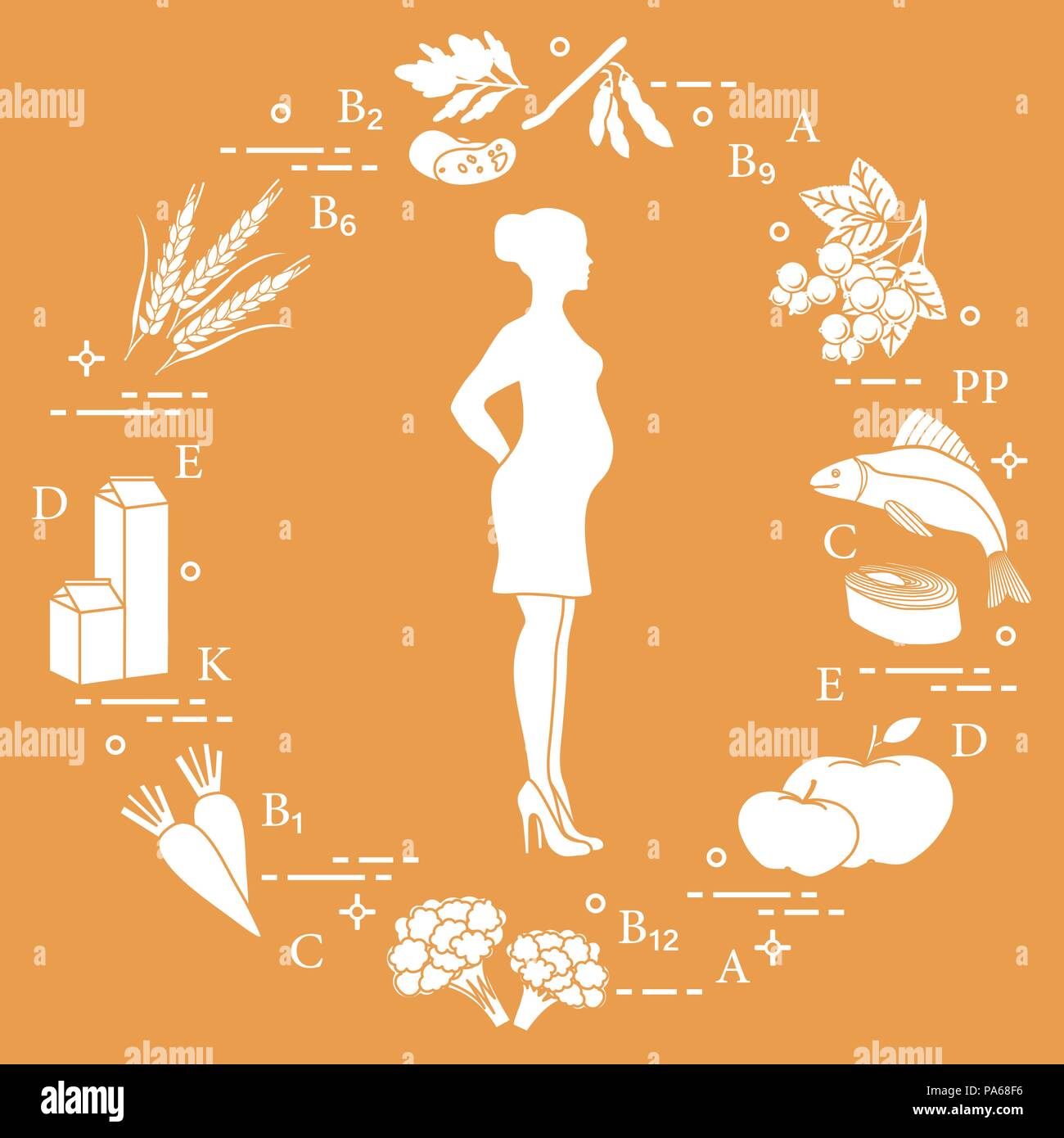 Healthy eating pregnancy Stock Vector Images Alamy
