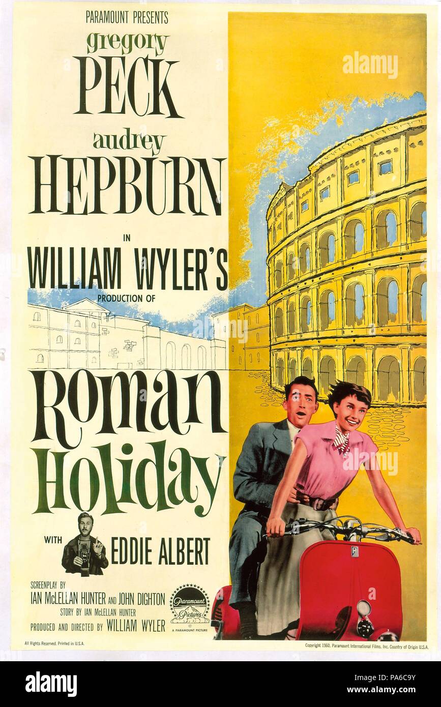 Movie poster Roman Holiday by William Wyler. Museum: PRIVATE COLLECTION. Stock Photo