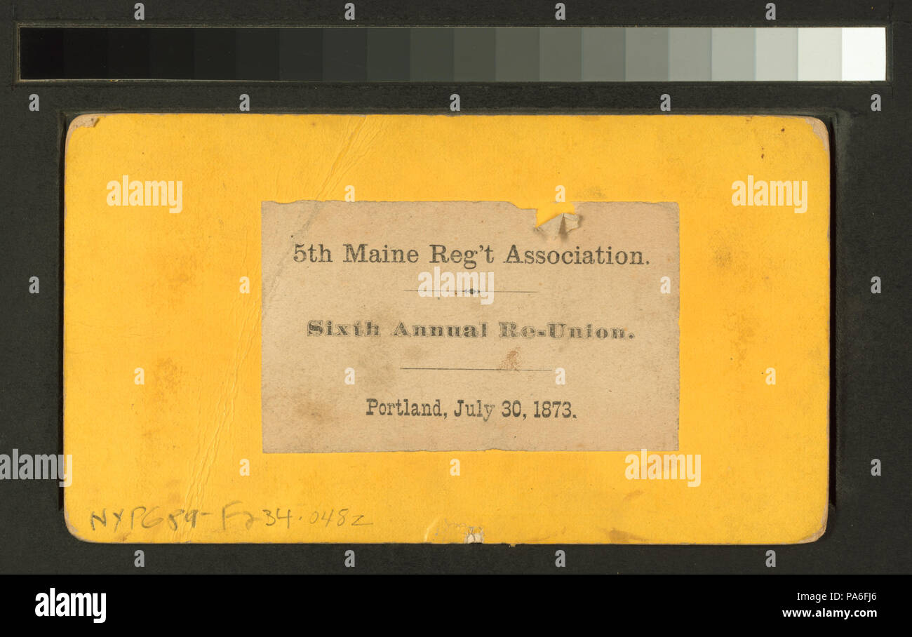 72 5th Maine Regiment Association. Sixth annual reunion, Portland, July 30, 1873 (NYPL b11707231-G89F234 048ZB) Stock Photo