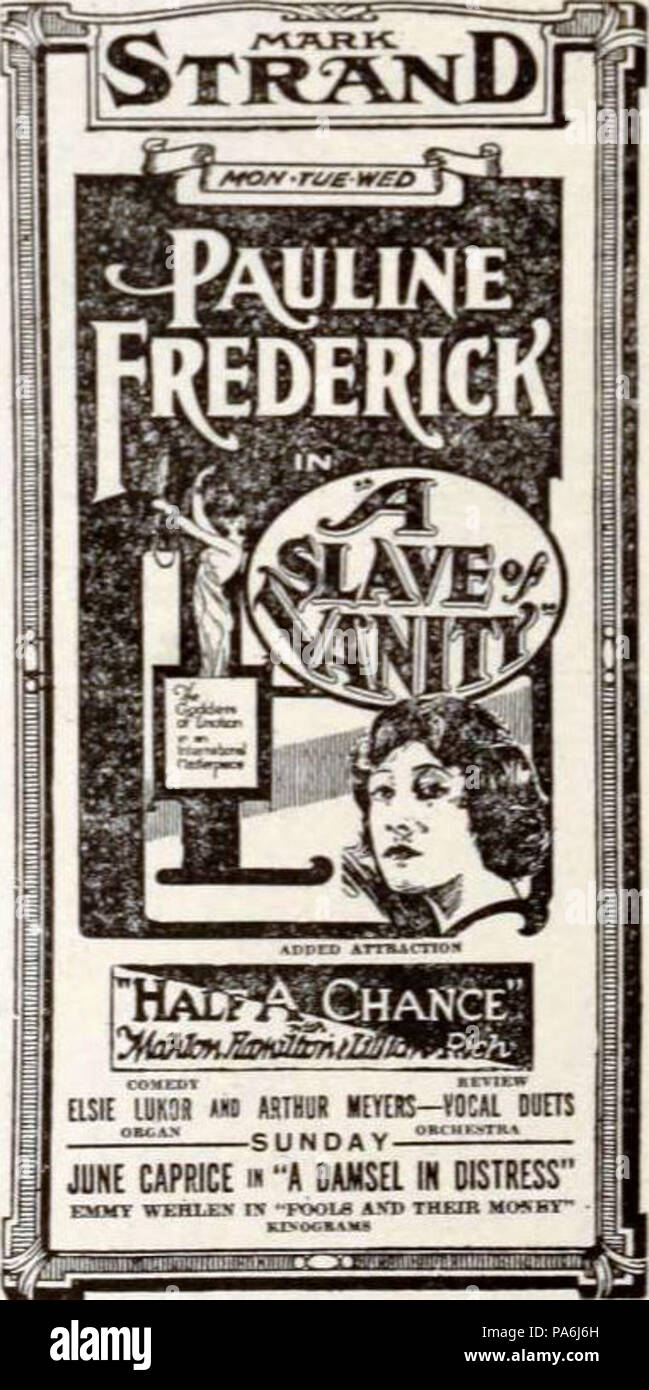 88 A Slave of Vanity (1920) - 11 Stock Photo