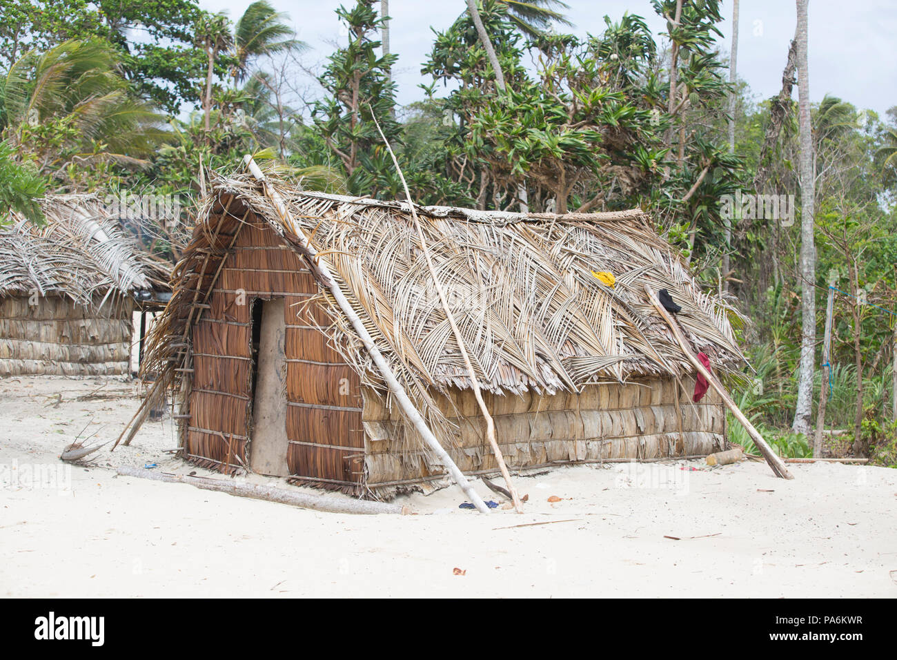 Palm Hut on Yanaba Island, Papua New Guinea Stock Photo