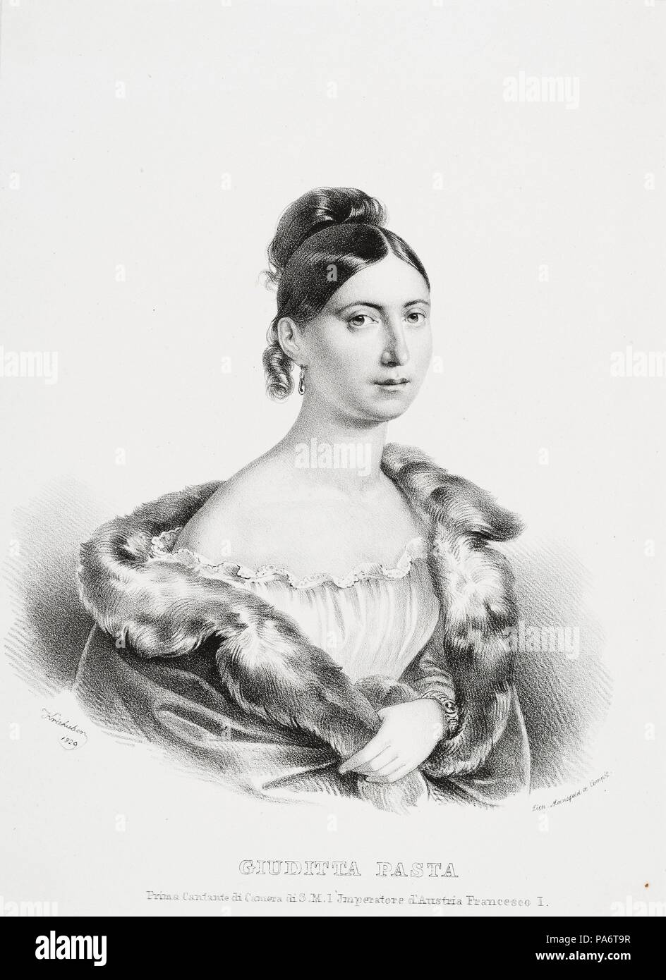 Portrait of the opera singer Giuditta Pasta (1798-1865), née Negri. Museum: Landesmuseum Joanneum. Stock Photo