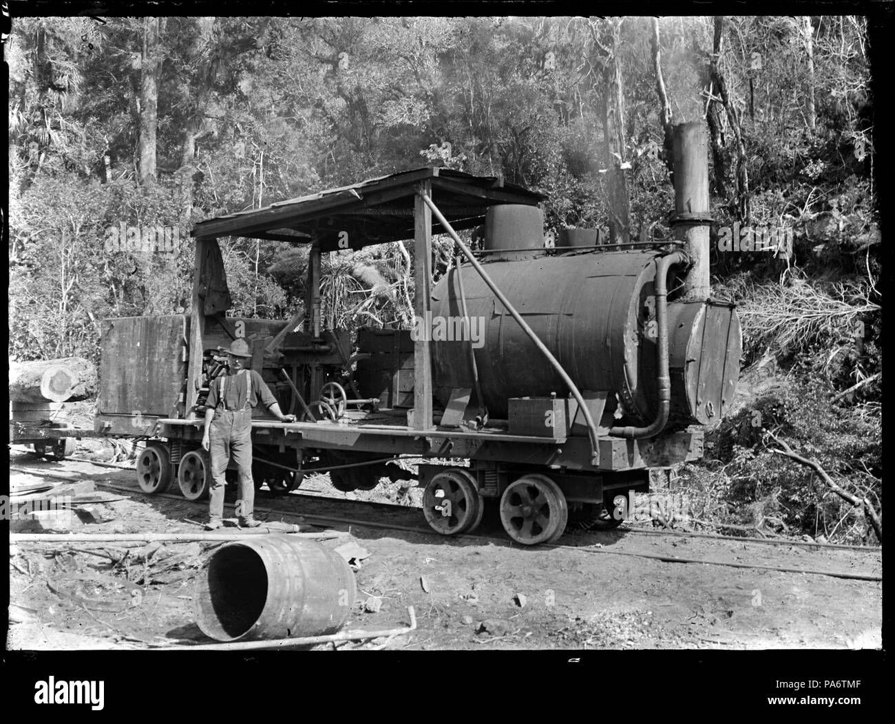 9 A bush locomotive at Raurimu. Price type &quot;O&quot;. ATLIB 293277 Stock Photo