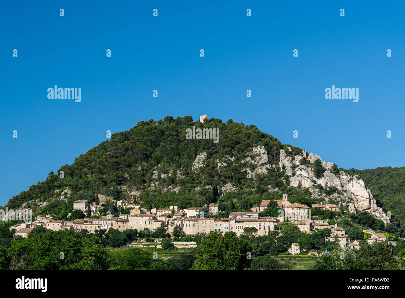 village of Séguret, Rhône Valley, France Stock Photo