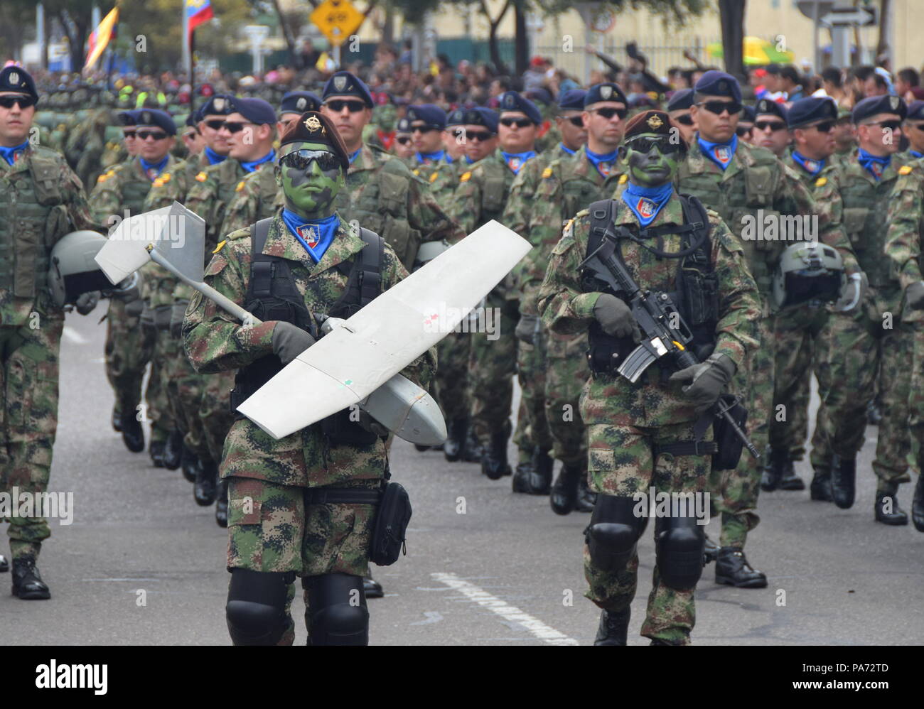 Bogota, Colombia.20 July 2018, Bogota, Colombia a military drone on