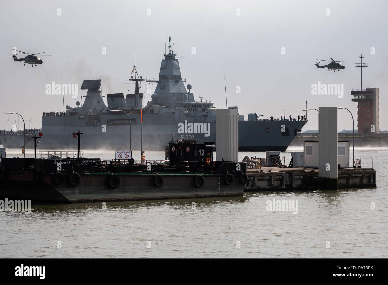 Wilhelmshaven, Germany. 21st July, 2018. The German navy ship 'Hessen ...