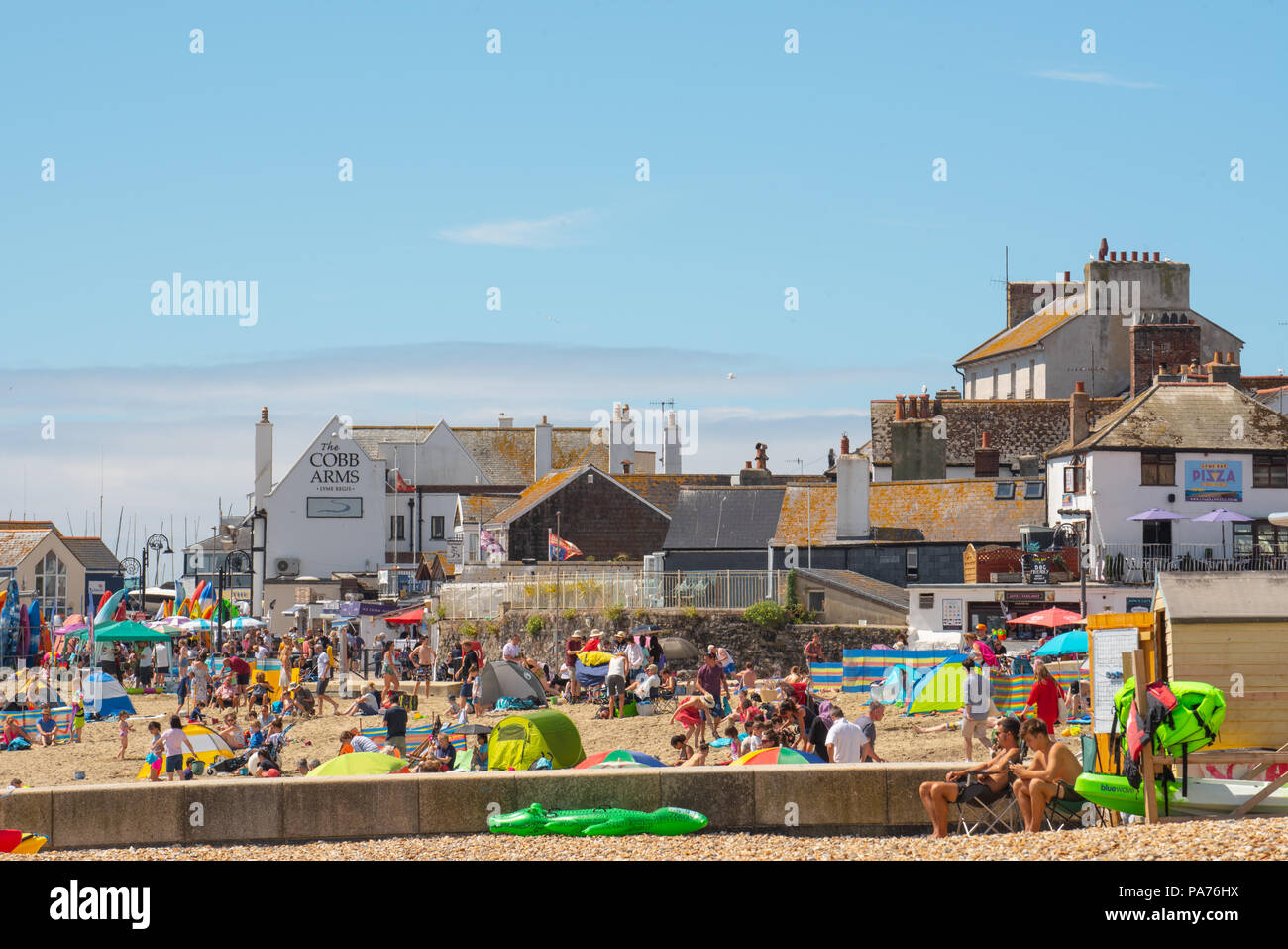 Lyme Regis, Dorset, UK. 21st July 2018. UK Weather Very hot and humid