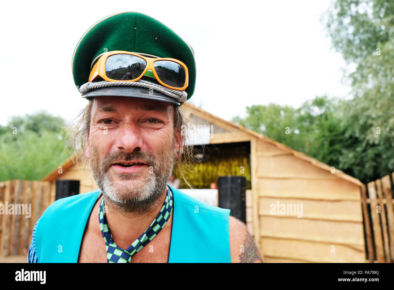 Nozstock Festival near Bromyard, Herefordshire, UK - Saturday 21st July 2018 - Music fan at Nozstock on day 2 of the Nozstock festival - this year the Nozstock music festival celebrates 20 years - Photo Steven May  / Alamy Live News Stock Photo