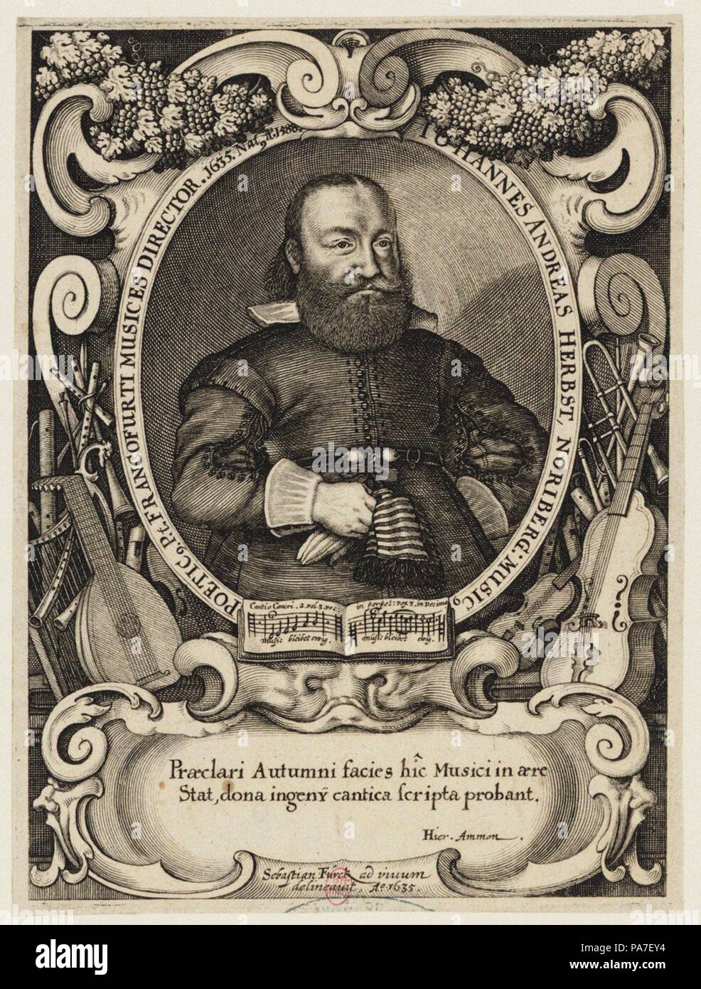 Portrait of the composer Johann Andreas Herbst (1588-1666). Museum: BIBLIOTHEQUE NATIONALE DE FRANCE. Stock Photo
