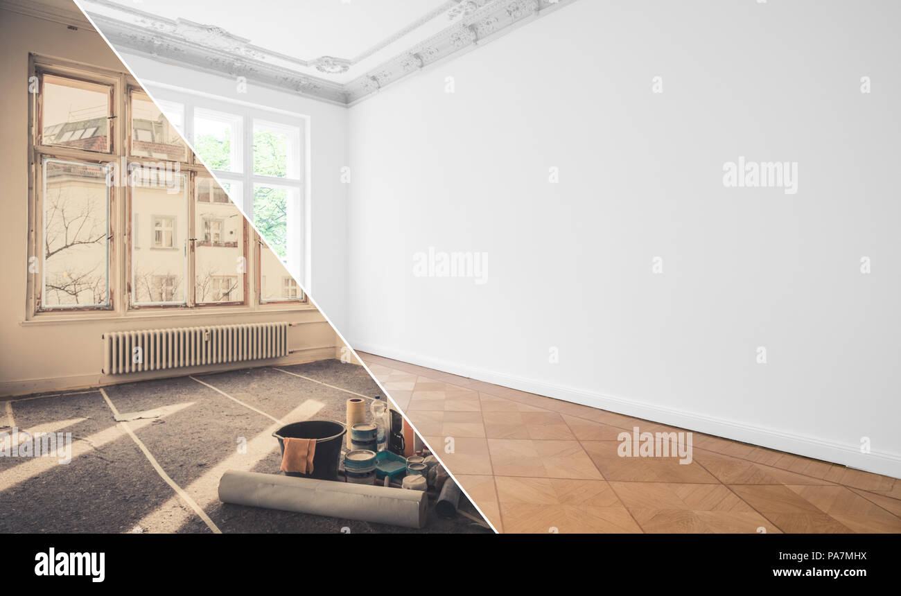 flat renovation, apartment refurbishment, room modernization Stock ...