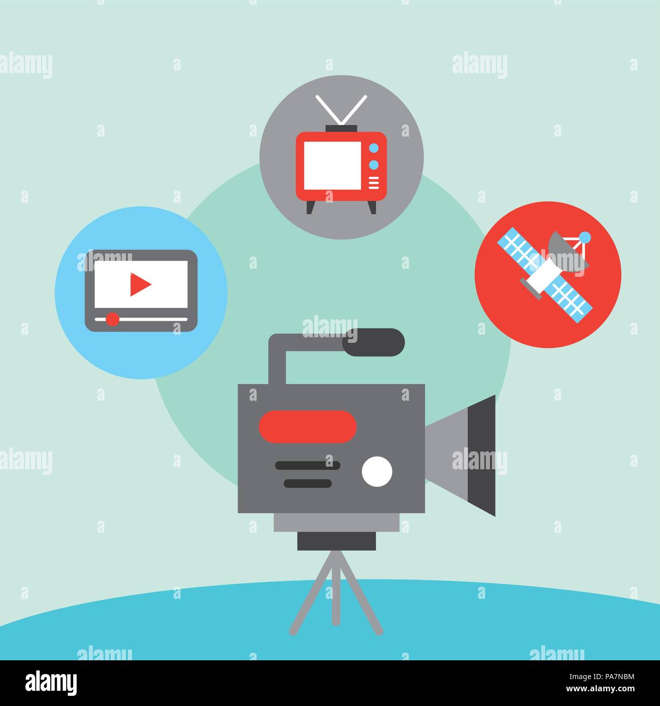 news communication camcorder film satellite play videos television