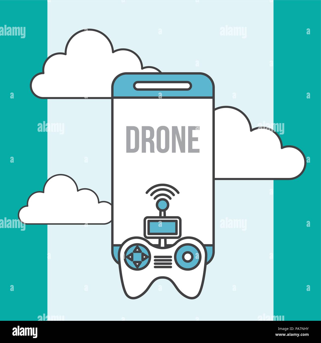 drone technology contoller smartphone digital Stock Vector Image & Art ...