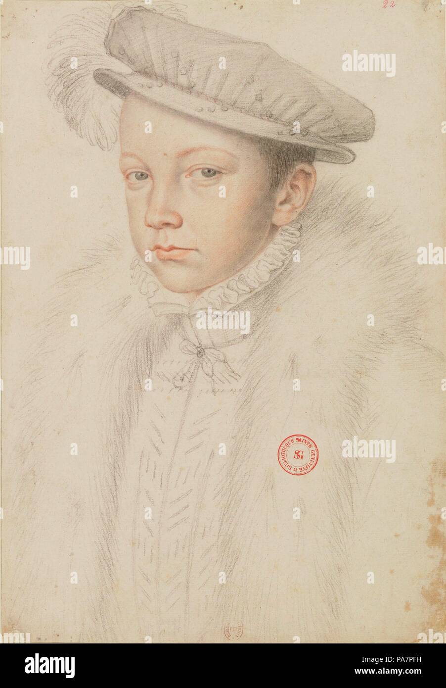 Portrait of Francis II of France (1544-1560). Museum: BIBLIOTHEQUE NATIONALE DE FRANCE. Stock Photo