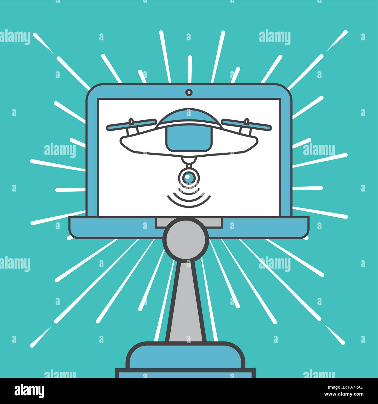 drone technology futuristic control tablet vector illustration Stock Vector