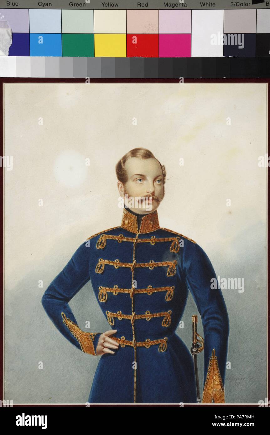 Portrait of the Crown prince Alexander Nikolayevich (1818-1881). Museum: Museum Palace Theatre Ostankino, Moscow. Stock Photo