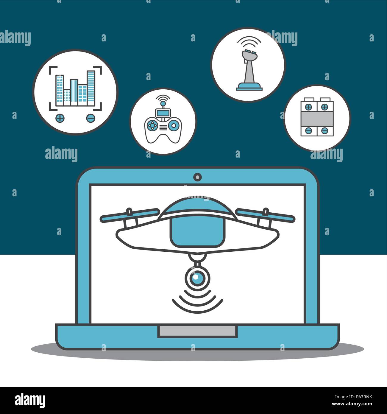 drone technology futuristic computer stickers control battery focus ...