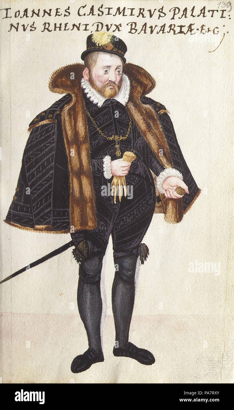 Prince John Casimir of the Palatinate-Simmern (1543-1592) From 'Thesaurus picturarum'. Museum: Universitaets-und Landesbibliothek Darmstadt. Stock Photo