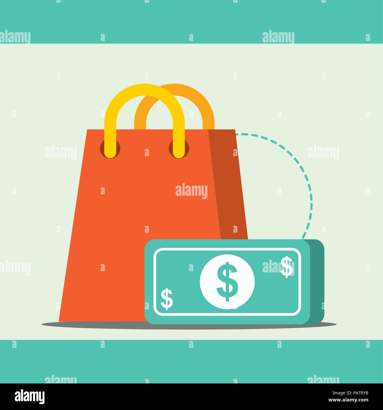 nfc payment technology handbag money pay vector illustration Stock Vector