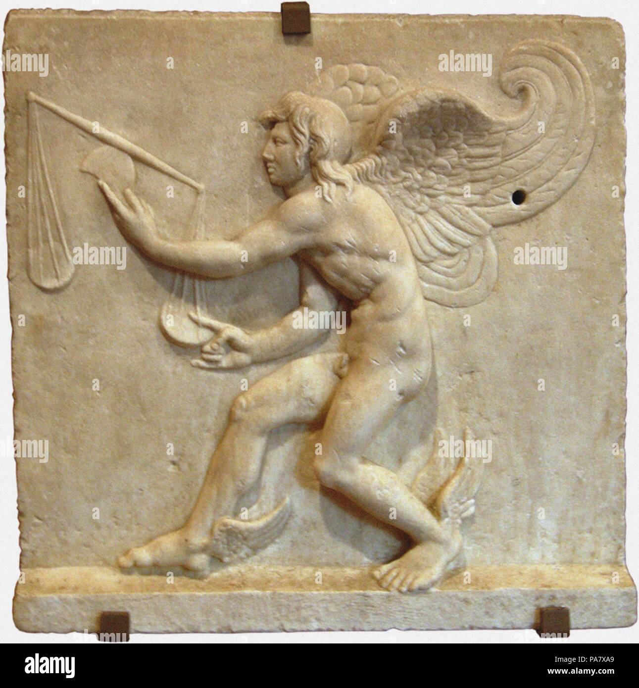 Kairos (Roman copy from a Greek Original). Museum: Museo Civico d'Arte Antica, Turin. Stock Photo
